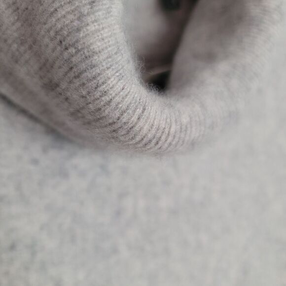 Cashmere Turtle Neck Sweater Max Studio Cream/Gray 100% 2 Ply Tunic Sz Med - Picture 2 of 13